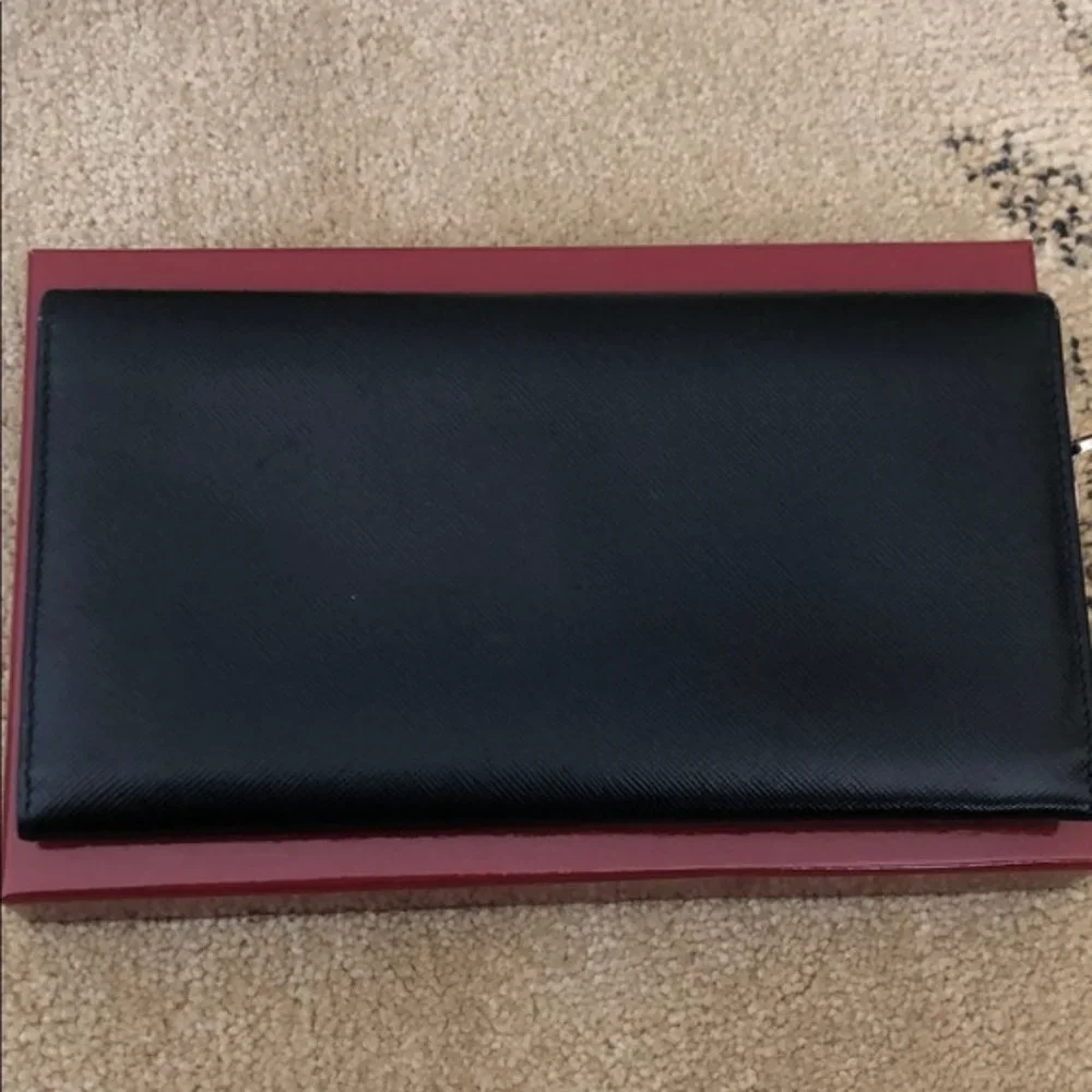 Ferragamo Leather Wallet with Logo Charm